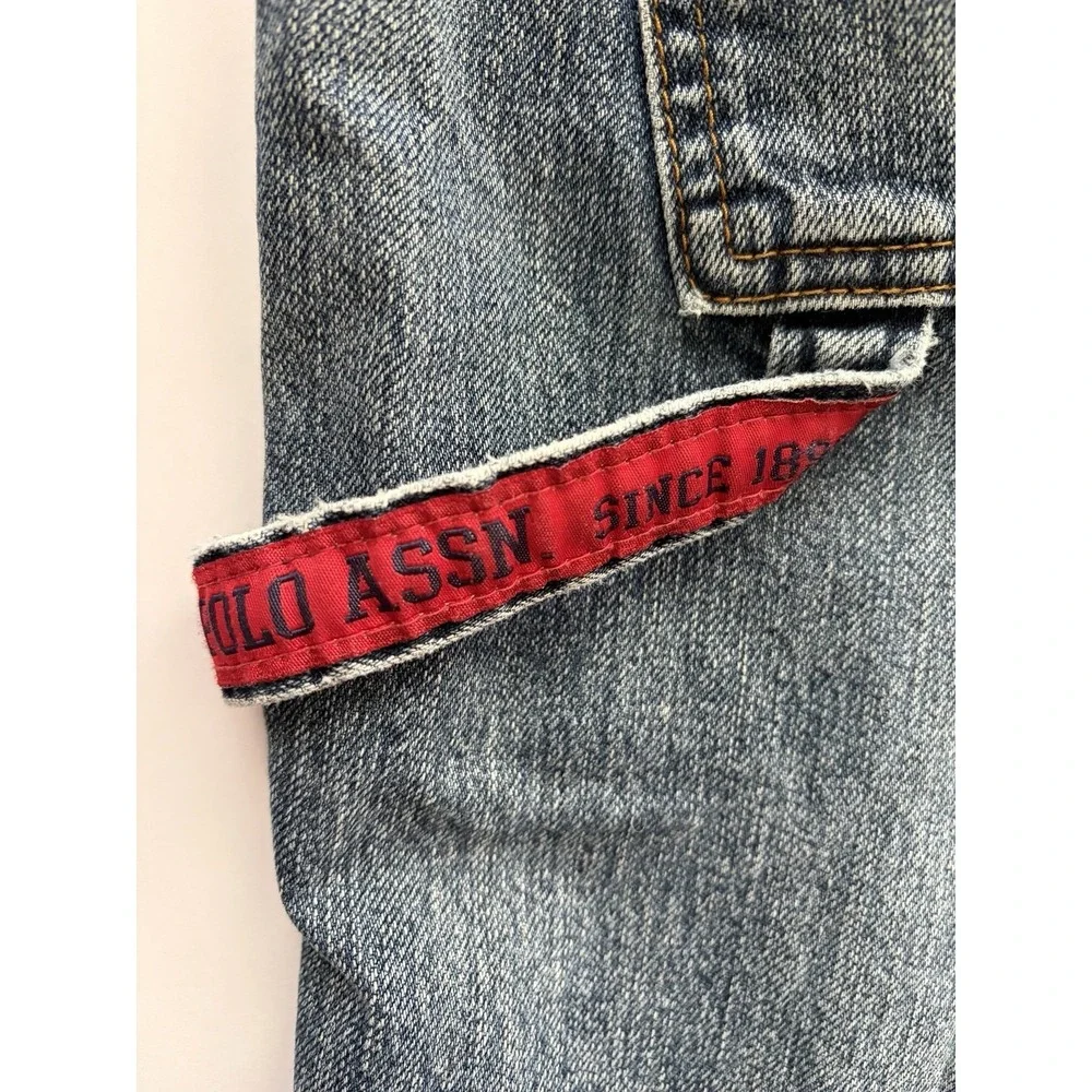 Vintage Y2K US POLO ASSN Denim Jean Shorts Mens‎ 38 Baggy Carpenter Retro Jorts